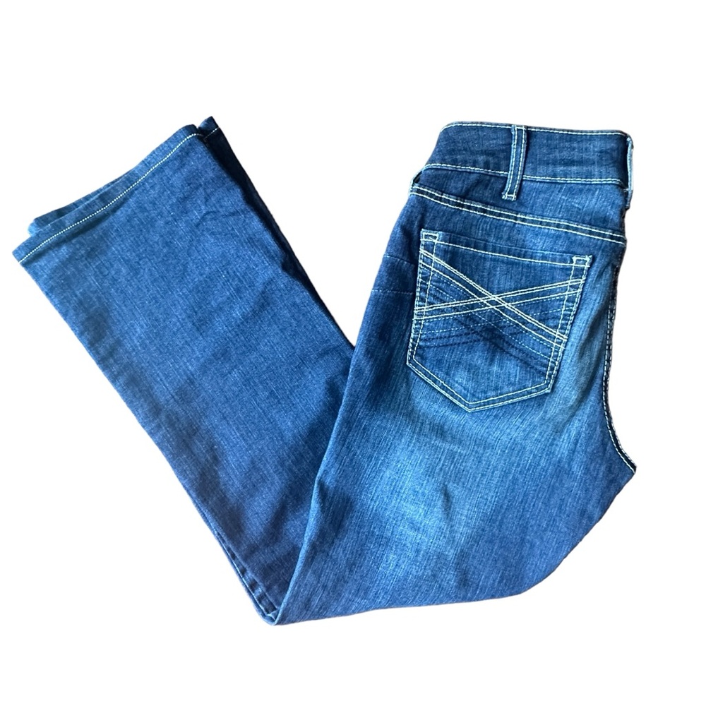 Arait Boot-Cut Medium Wash, 2% Stretch, 5 Pocket Like New, 10” Rise,  30R